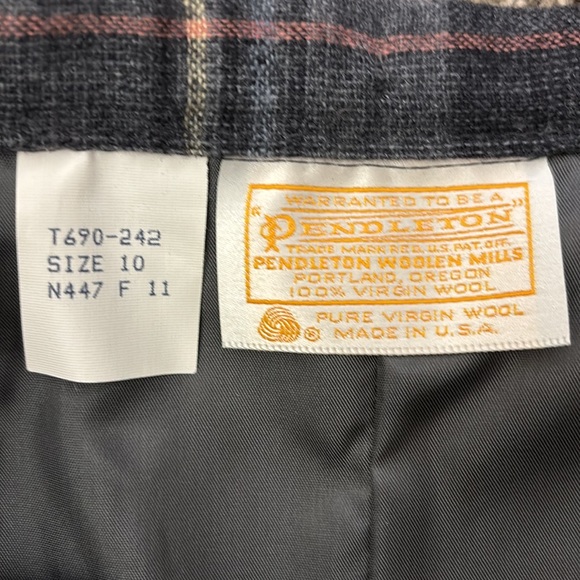 VTG Pendleton Plaid Virgin Wool Minimalist 80s Skirt Size 10 - Picture 9 of 12